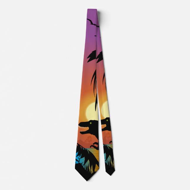 Dinosaur at Dawn Neck Tie (Front)