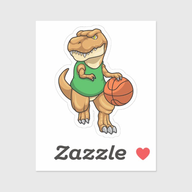 Dinosaur at Sports with Basketball (Sheet)