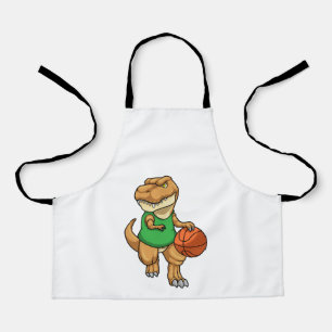 Dinosaur at Sports with Basketball Apron