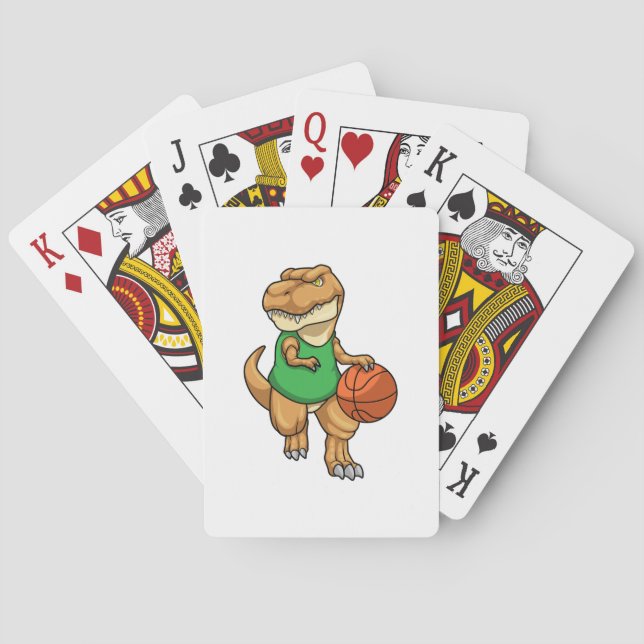 Dinosaur at Sports with Basketball Playing Cards (Back)