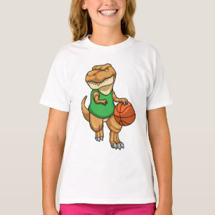 Dinosaur at Sports with Basketball T-Shirt