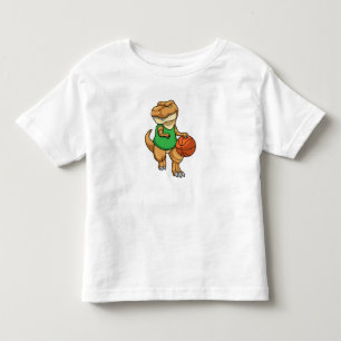 Dinosaur at Sports with Basketball Toddler T-Shirt