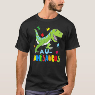 Dinosaur Autism Awareness Rex Rawr Puzzle Heart T-Shirt