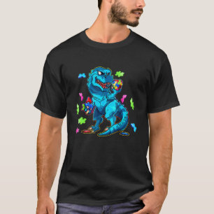 Dinosaur Autism Kids Dinosaur Rex Cute Boys 3 T-Shirt