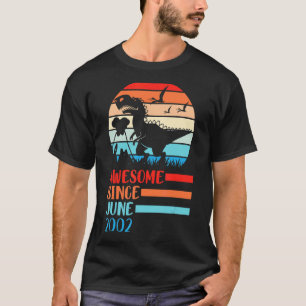 Dinosaur Awesome Since June 2002 Happy Birthday 20 T-Shirt