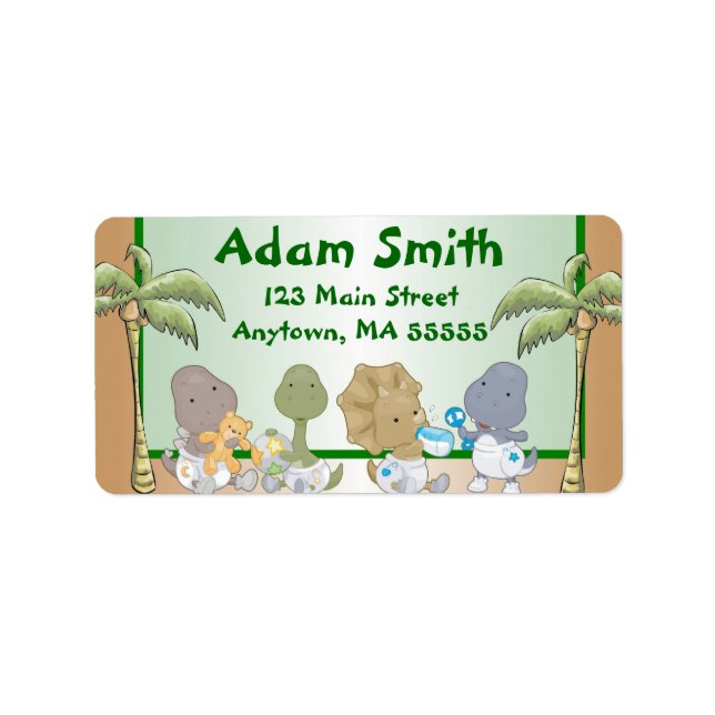 Dinosaur Babies Address Labels (Front)