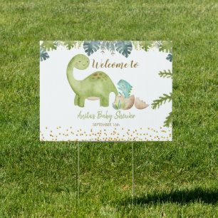 Dinosaur Baby Shower Banner Sign