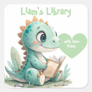Dinosaur Baby Shower Bookplate Label