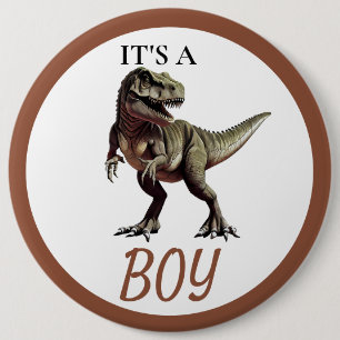 Dinosaur Baby Shower Boy Button