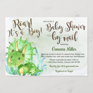 Dinosaur Baby Shower by Mail Invitation