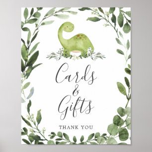 Dinosaur Baby Shower Cards and Gifts Sign