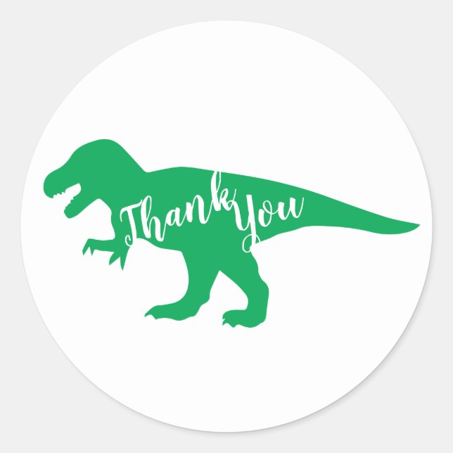Dinosaur Baby Shower Classic Round Sticker (Front)