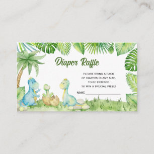 Dinosaur Baby Shower Diaper Raffle Enclosure Card