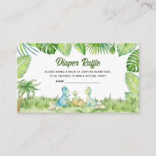 Dinosaur Baby Shower Diaper Raffle Enclosure Card