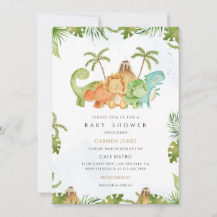 Dinosaur Baby Shower Dino Design Invitation