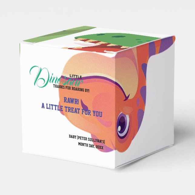 Dinosaur Baby Shower  Favour Box (Front Side)