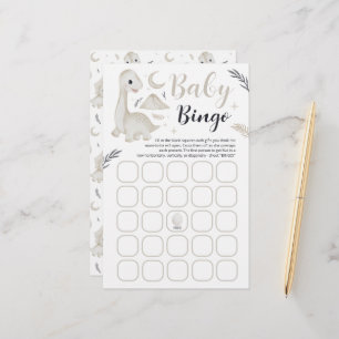 Dinosaur Baby Shower Game Baby Bingo Card