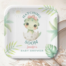 Dinosaur Baby Shower Girl Paper
