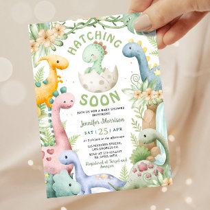 Dinosaur Baby Shower Green Dino Gender Neutral Invitation