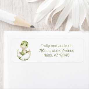 Dinosaur Baby Shower Hatching Soon Return Address