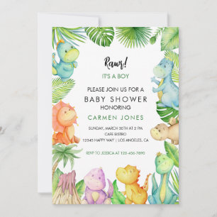 Dinosaur Baby Shower Invitation 