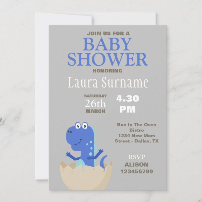 Dinosaur Baby Shower Invitation (Front)