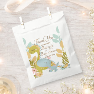 Dinosaur Baby Shower Invitation, Gender Neutral Favour Bags