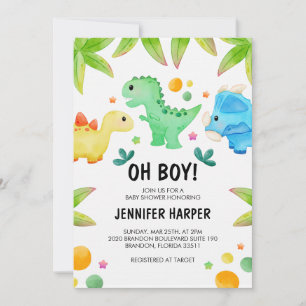 Dinosaur Baby Shower Invitation Template, EDITABLE