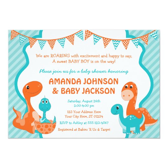 Dinosaur Baby Shower Invitation with Envelopes