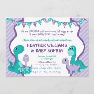 Dinosaur Baby Shower Invitation with Envelopes