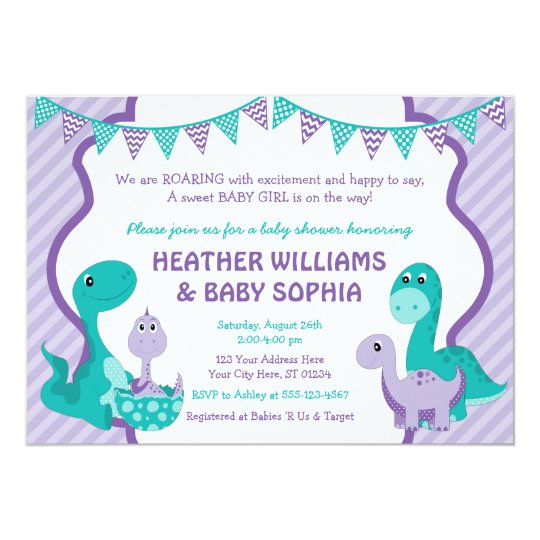 Dinosaur Baby Shower Invitation with Envelopes