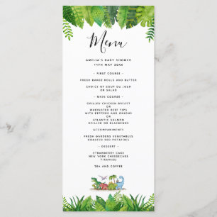 Dinosaur Baby Shower Menu Card