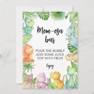 Dinosaur Baby Shower Mum-osa Bar Sign Invitation