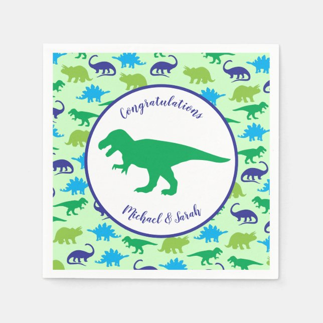 Dinosaur Baby Shower Napkin (Front)