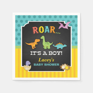 Dinosaur Baby Shower Napkin - Custom