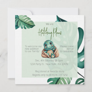 Dinosaur baby shower neutral Invitation
