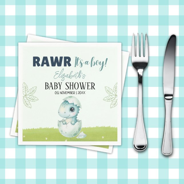 Dinosaur Baby Shower Party Napkins for Boy (Creator Uploaded)