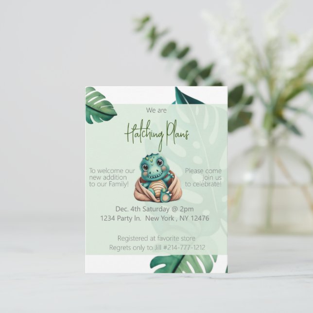 Dinosaur baby shower Postcard (Standing Front)