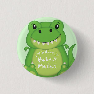 Dinosaur Baby Shower T-Rex 3 Cm Round Badge