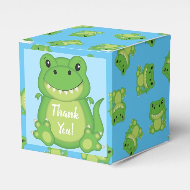 Dinosaur Baby Shower T-Rex Favour Box (Front Side)