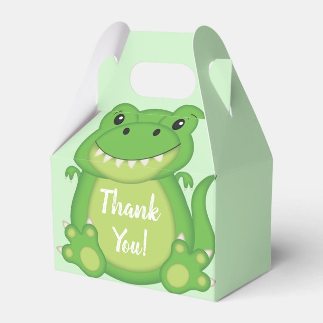 Dinosaur Baby Shower T-Rex  Favour Box (Front Side)