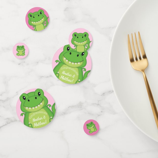 Dinosaur Baby Shower T-Rex Pink Girl Confetti (Group)