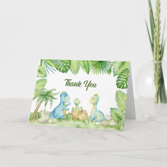 Dinosaur Baby Shower Thank You Card (Front)