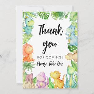 Dinosaur Baby Shower Thank you Card