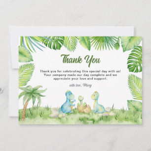 Dinosaur Baby Shower Thank You Card