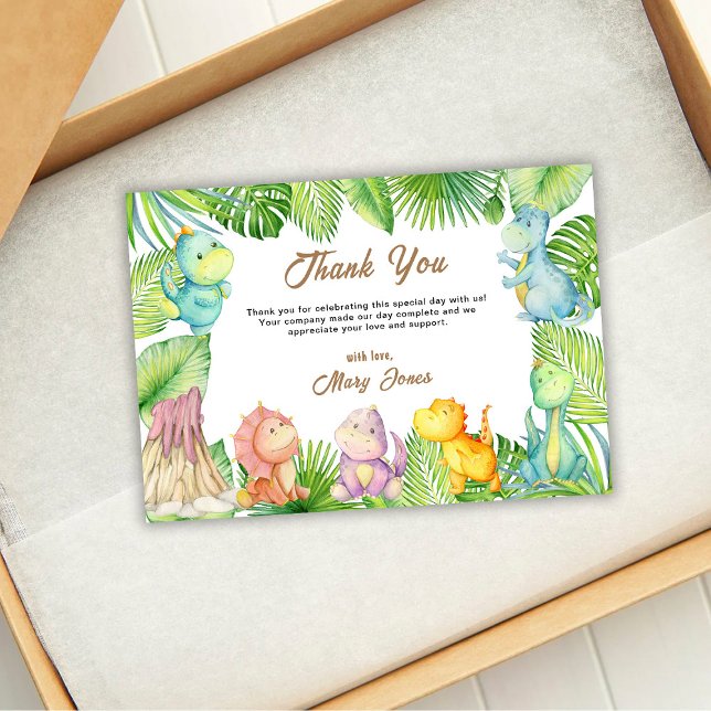 Dinosaur Baby Shower Thank You Card (Creator Uploaded)