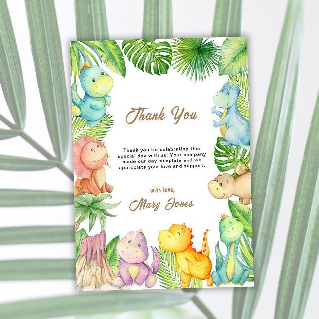 Dinosaur Baby Shower Thank You Card (Creator Uploaded)
