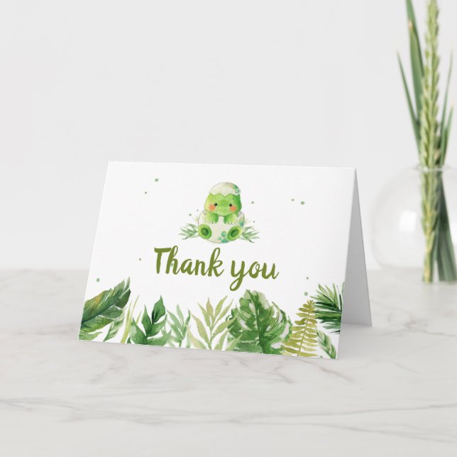 Dinosaur Baby Shower  Thank You Card (Front)
