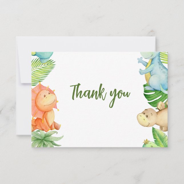 Dinosaur Baby Shower Thank you Card (Front)