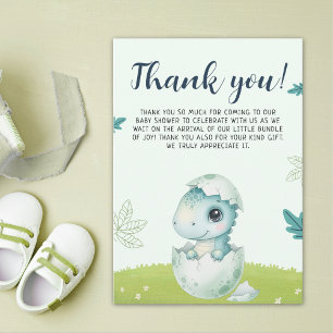 Dinosaur Baby Shower Thank You Card for Boy